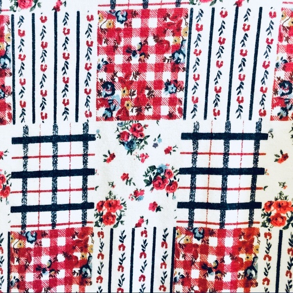 Bodysuit—Long-Sleeve Check Plaid, Blue + Dark Pink - Picture 3 of 3